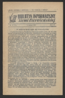 Biuletyn Informacyjny Ziemi Czerwieńskiej. R.4, nr 9 (5 marca 1944) = nr 75