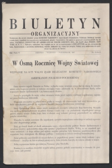 Biuletyn Organizacyjny : wydawany dla swych członków przez Komitet Narodowy Amerykanów Pochodzenia Polskiego. R.5, nr 53/55 (sierpień-wrzesień-październik 1947)