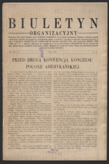 Biuletyn Organizacyjny : wydawany dla swych członków przez Komitet Narodowy Amerykanów Pochodzenia Polskiego. R.6, nr 59 (maj 1948)