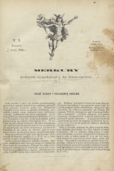 Merkury : dodatek tygodniowy do Ekonomisty. 1865, nr 3 (18 listopada)