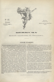Merkury : dodatek tygodniowy do Ekonomisty. 1867, nr 45 (9 listopada)