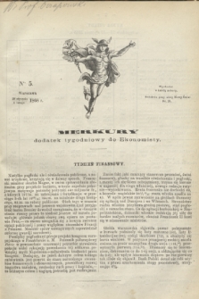 Merkury : dodatek tygodniowy do Ekonomisty. 1868, nr 5 (1 lutego)