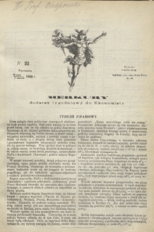 Merkury : dodatek tygodniowy do Ekonomisty. 1868, nr 22 (3 czerwca)
