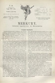 Merkury : dodatek tygodniowy do Ekonomisty. 1869, N. 40 (6 października)