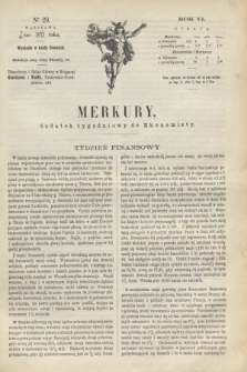 Merkury : dodatek tygodniowy do Ekonomisty. R.6, № 29 (20 lipca 1871)