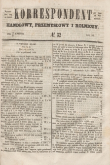 Korrespondent Handlowy, Przemysłowy i Rolniczy : wychodzi dwa razy na tydzień przy Gazecie Warszawskiéj. 1853, № 32 (24 kwietnia)