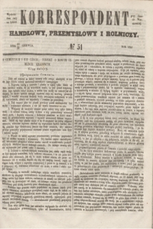 Korrespondent Handlowy, Przemysłowy i Rolniczy : wychodzi dwa razy na tydzień przy Gazecie Warszawskiéj. 1853, № 51 (30 czerwca)