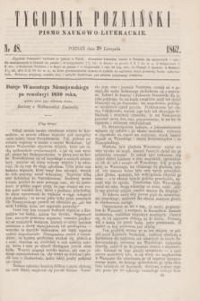 Tygodnik Poznański : pismo naukowo-literackie. [R.1], nr 48 (28 listopada 1862)