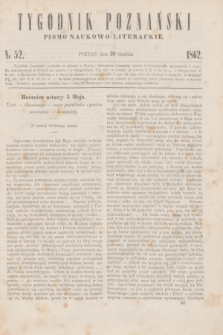 Tygodnik Poznański : pismo naukowo-literackie. [R.1], nr 52 (26 grudnia 1862)