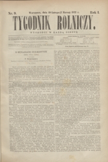 Tygodnik Rolniczy. R.1, nr 9 (2 marca 1872)