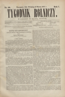 Tygodnik Rolniczy. R.1, nr 10 (9 marca 1872)