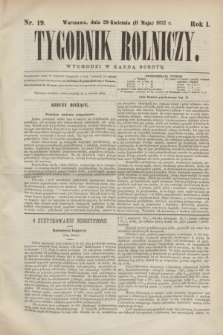 Tygodnik Rolniczy. R.1, nr 19 (11 maja 1872)