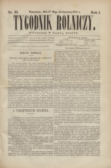 Tygodnik Rolniczy. R.1, nr 23 (8 czerwca 1872)
