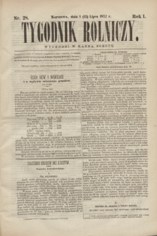 Tygodnik Rolniczy. R.1, nr 28 (13 lipca 1872)