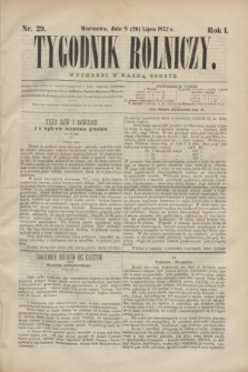 Tygodnik Rolniczy. R.1, nr 29 (20 lipca 1872)