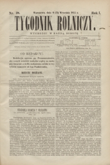 Tygodnik Rolniczy. R.1, nr 38 (21 września 1872) + dod.