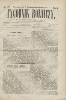 Tygodnik Rolniczy. R.1, nr 40 (5 października 1872)