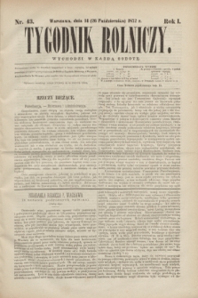 Tygodnik Rolniczy. R.1, nr 43 (26 października 1872)
