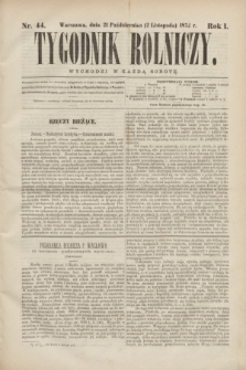 Tygodnik Rolniczy. R.1, nr 44 (2 listopada 1872)
