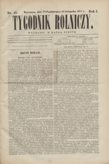 Tygodnik Rolniczy. R.1, nr 45 (9 listopada 1872)