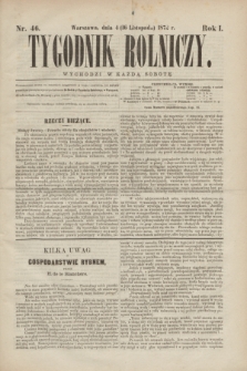 Tygodnik Rolniczy. R.1, nr 46 (16 listopada 1872) + dod.