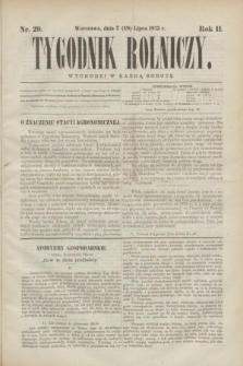 Tygodnik Rolniczy. R.2, nr 29 (19 lipca 1873) + dod.