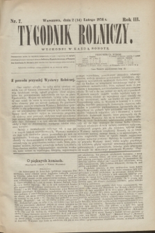 Tygodnik Rolniczy. R.3, nr 7 (14 lutego 1874)