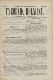 Tygodnik Rolniczy. R.3, nr 9 (28 lutego 1874)