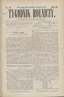 Tygodnik Rolniczy. R.3, nr 10 (7 marca 1874)