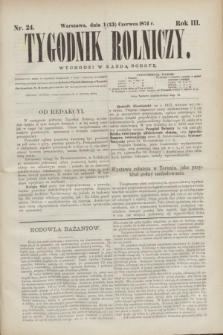 Tygodnik Rolniczy. R.3, nr 24 (13 czerwca 1874)