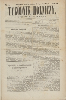 Tygodnik Rolniczy. R.4, nr 1 (2 stycznia 1875) + dod.