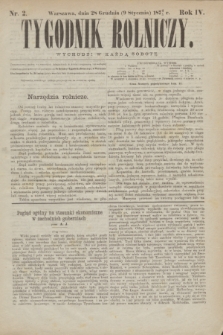 Tygodnik Rolniczy. R.4, nr 2 (9 stycznia 1875)
