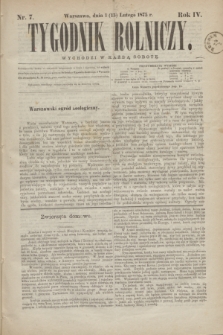 Tygodnik Rolniczy. R.4, nr 7 (13 lutego 1875)