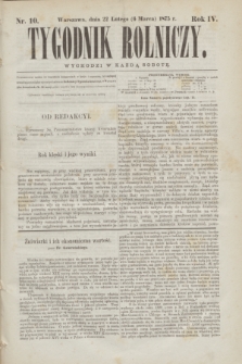 Tygodnik Rolniczy. R.4, nr 10 (6 marca 1875)