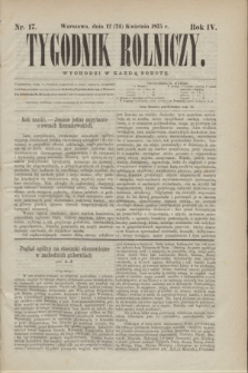 Tygodnik Rolniczy. R.4, nr 17 (24 kwietnia 1875)