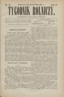 Tygodnik Rolniczy. R.4, nr 21 (22 maja 1875)