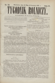 Tygodnik Rolniczy. R.4, nr 23 (6 [i.e.5] czerwca 1875)