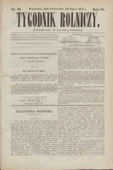 Tygodnik Rolniczy. R.4, nr 28 (10 lipca 1875)