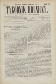 Tygodnik Rolniczy. R.4, nr 34 (21 sierpnia 1875)