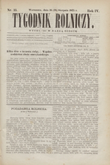 Tygodnik Rolniczy. R.4, nr 35 (28 sierpnia 1875)