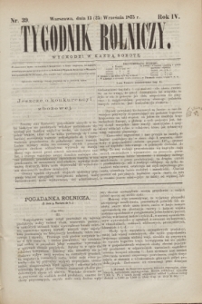 Tygodnik Rolniczy. R.4, nr 39 (25 września 1875)