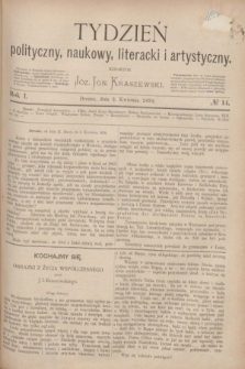 Tydzień polityczny, naukowy, literacki i artystyczny. R.1, № 14 (3 kwietnia 1870)
