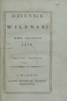 Dziennik Wileński. R.2, [T.6], [N. 17] (sierpień 1806)