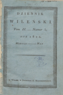 Dziennik Wileński. T.2, N. 5 (may 1822)
