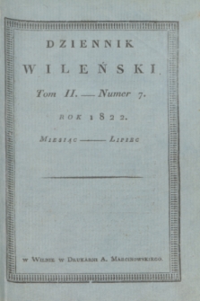 Dziennik Wileński. T.2, N. 7 (lipiec 1822)