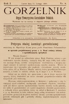 Gorzelnik : organ Towarzystwa Gorzelników Polskich we Lwowie. R. 1, 1888, nr 8