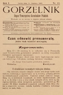 Gorzelnik : organ Towarzystwa Gorzelników Polskich we Lwowie. R. 1, 1888, nr 12