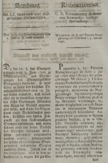 Verordnung der kaiserl. königl. bevollmächtigten westgalizischen Hofkommission : Der 25. §. des Stempelpatents vom 2. Juni v. J. wird erläutert. [Dat.:] Krakau den 13. Hornung 1797