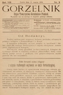 Gorzelnik : organ Towarzystwa Gorzelników Polskich we Lwowie. R. 7, 1894, nr 9