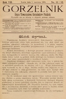 Gorzelnik : organ Towarzystwa Gorzelników Polskich we Lwowie. R. 7, 1894, nr 11 i 12